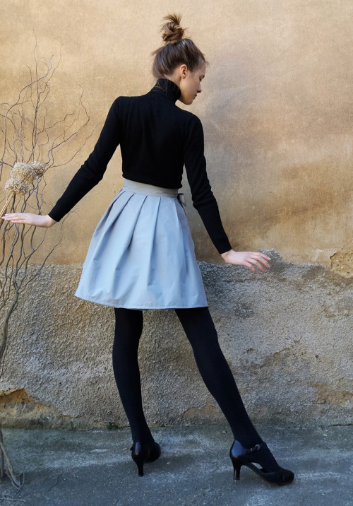 Šedá Zavinovací Sukně — foto 5