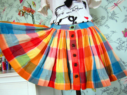 Sukýnka káro colourful — foto 3