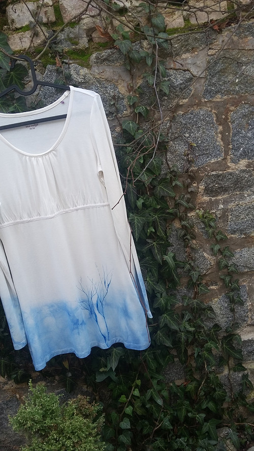 Jemný akvarel na batice — foto 6