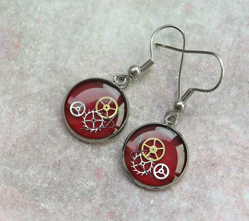 Earings /burgundy/ — foto 2