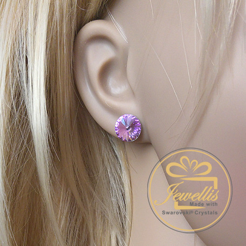 Ocelové náušnice Swarovski - Padparadscha — foto 2