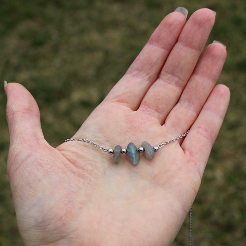 Cien • labradorit, chir. ocel — foto 2