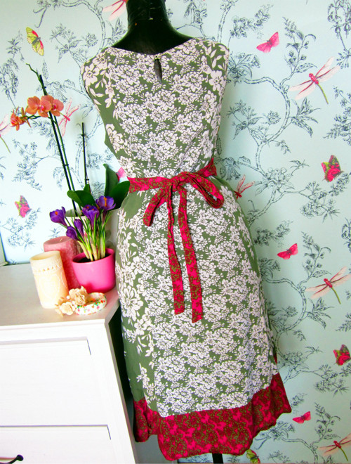 Šaty khaki&fuchsie rozkvetlé — foto 5