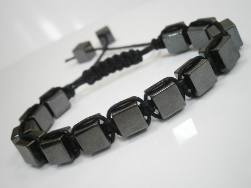 Hematitový náramek (macramé) - unisex — foto 3