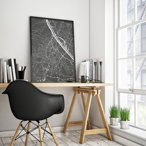 VÍDEŇ, 50x70cm, minimalistická, tmavě šedá — foto 2