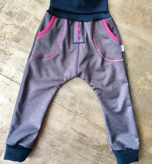 Dětské rostoucí softshell kalhoty denimovaté — foto 2