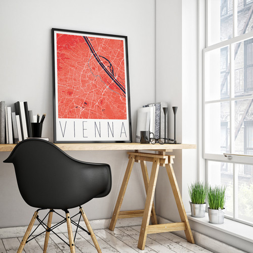 VÍDEŇ, 50x70cm, moderní, červená — foto 2