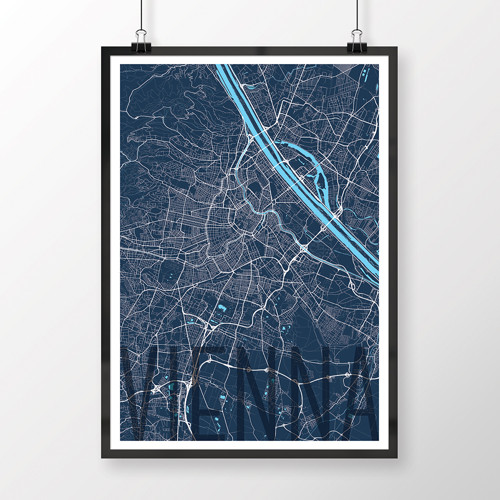 VÍDEŇ, 50x70cm, elegantní, tmavě modrá — foto 2