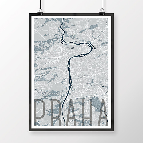 PRAHA, 50x70cm, elegantní, světle modrá — foto 2