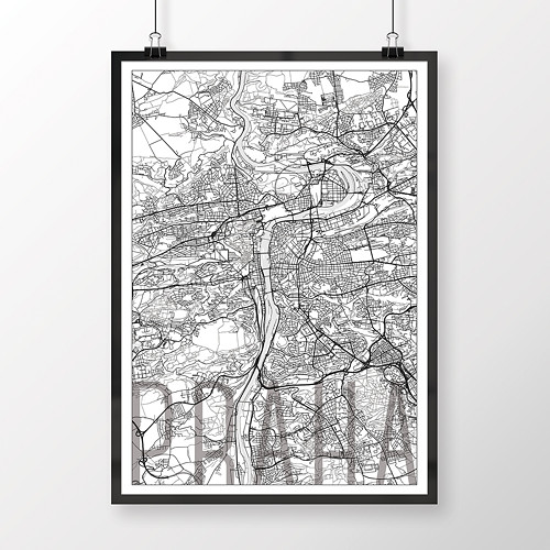 PRAHA, 50x70cm, elegantní, bílá — foto 2