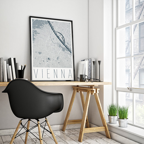 VÍDEŇ, 50x70cm, moderní, světle modrá — foto 2