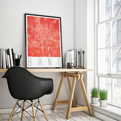 BRNO, 50x70cm, moderní, červené — foto 2