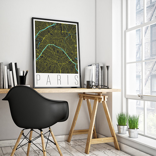 PAŘÍŽ, 50x70cm, moderní, černá — foto 2