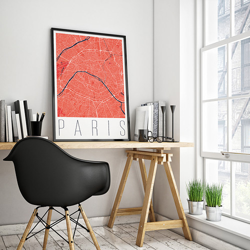 PAŘÍŽ, 50x70cm, moderní, červená — foto 2