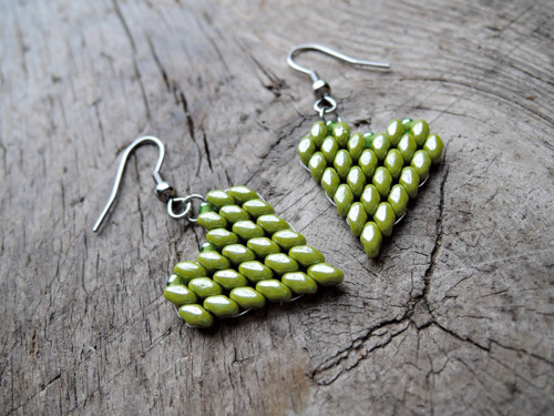 Náušnice Mini Hearts "Olive" — foto 2