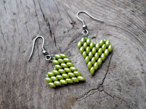Náušnice Mini Hearts "Olive" — foto 3