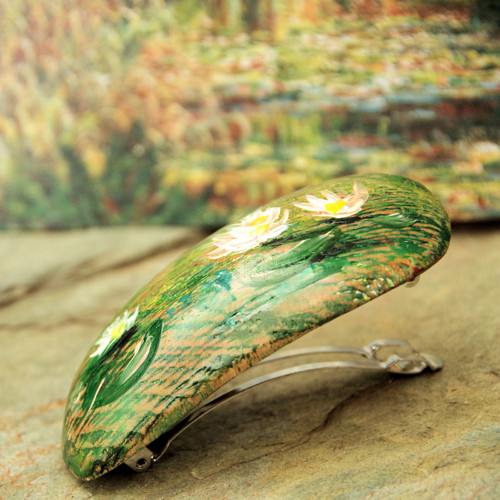 Lekníny - spona do vlasů 8 cm — foto 4