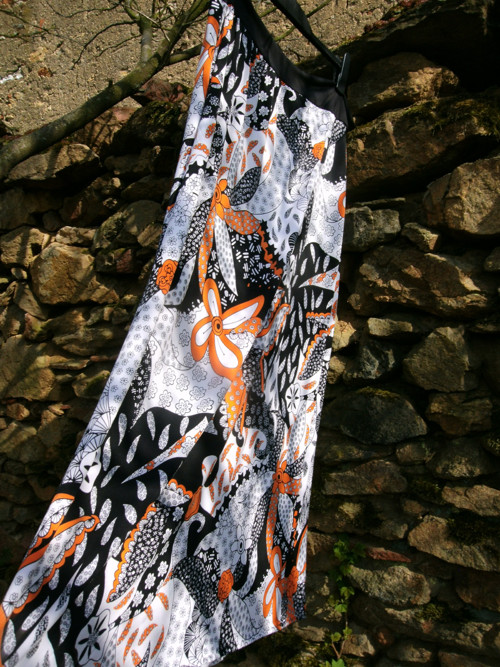 Halabala Orange flowerïn - maxi sukně — foto 2