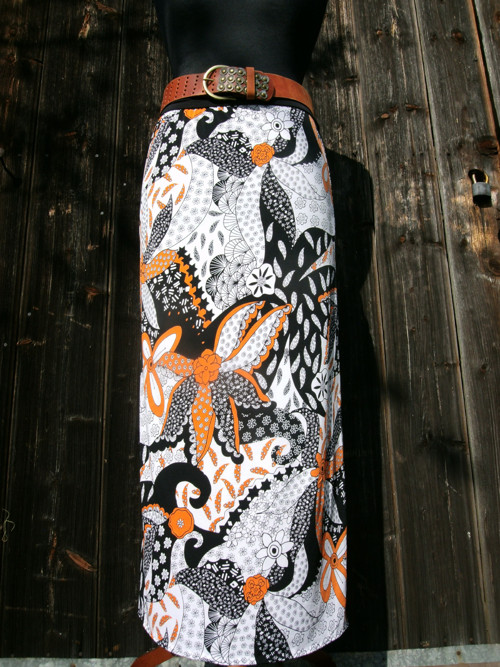 Halabala Orange flowerïn - maxi sukně — foto 3
