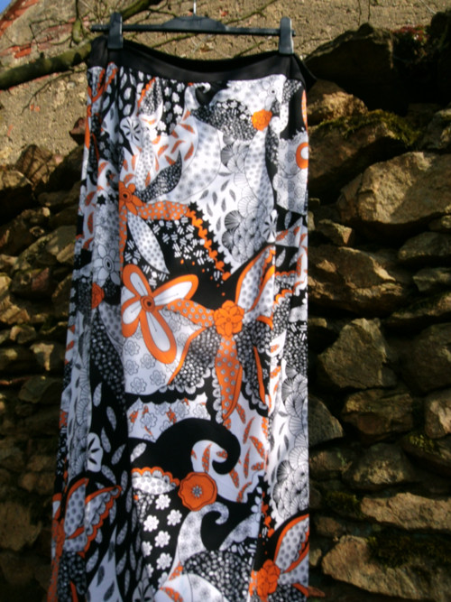 Halabala Orange flowerïn - maxi sukně — foto 4