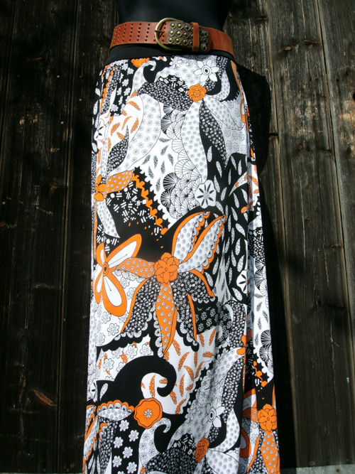 Halabala Orange flowerïn - maxi sukně — foto 5