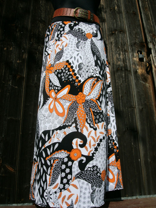 Halabala Orange flowerïn - maxi sukně — foto 6
