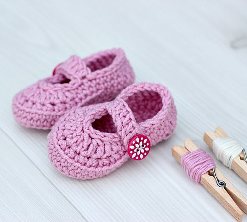 Balerínky růžové s knoflíčky — foto 2