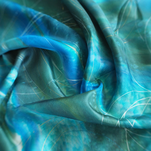Aqua - hedvábná šála 90 x 180 cm — foto 3