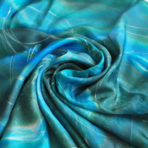 Aqua - hedvábná šála 90 x 180 cm — foto 4