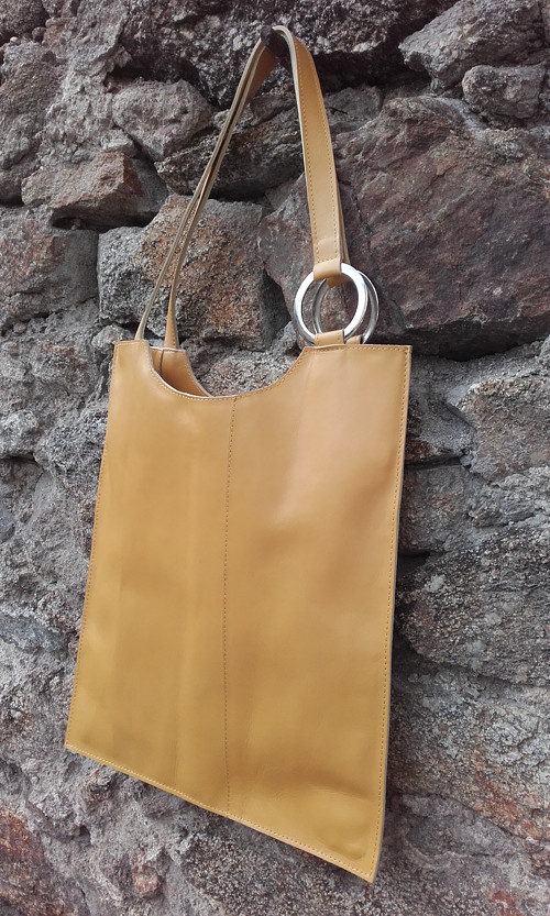 Velká kožená kabelka "giallo" — foto 2