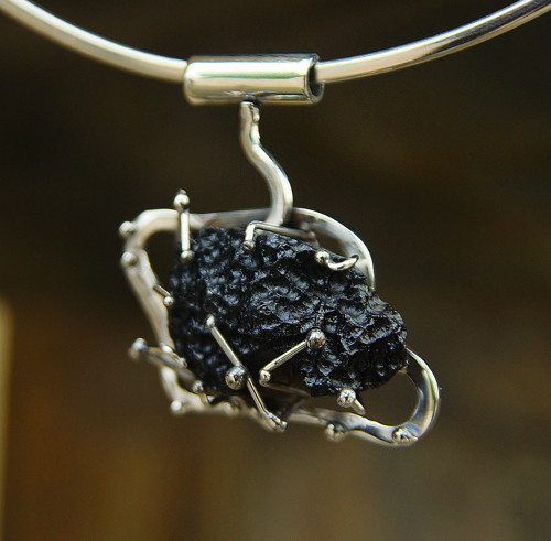 Nerezový náhrdelník..." Silvery- black " — foto 6