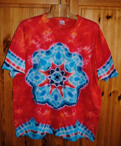Batikované tričko - Tyrkysová mandala — foto 2
