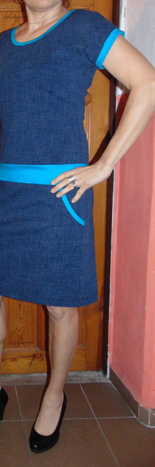 Šaty Jeans s tyrkysem — foto 2