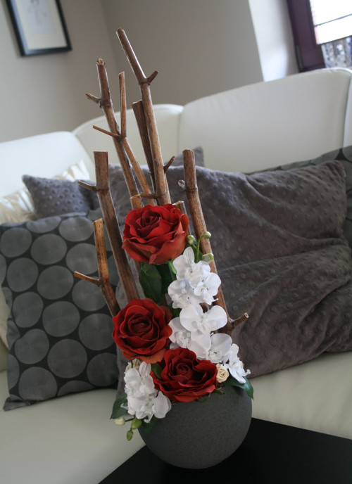 Keramická koule s růžemi a orchidejemi — foto 2