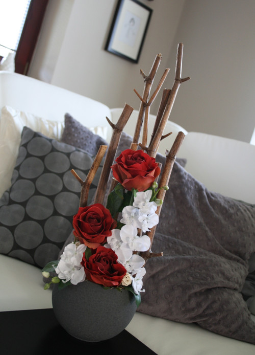 Keramická koule s růžemi a orchidejemi — foto 3