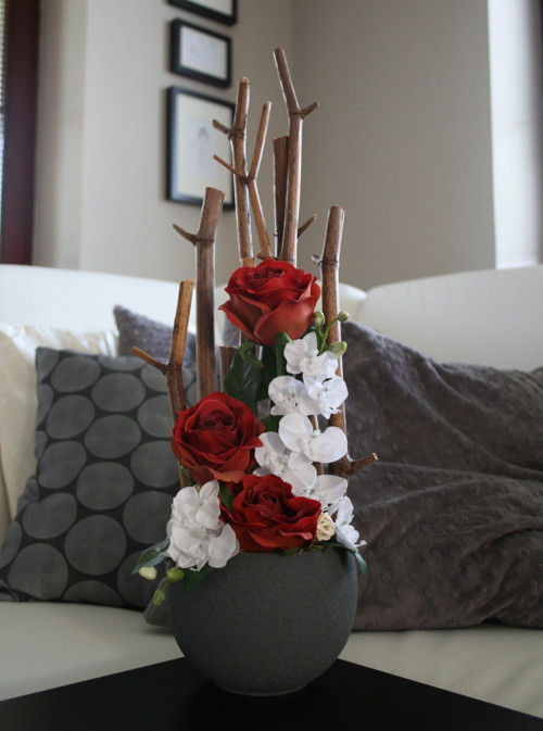 Keramická koule s růžemi a orchidejemi — foto 5