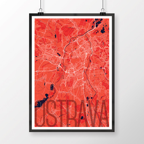 OSTRAVA, 50x70cm, elegantní, červená — foto 2