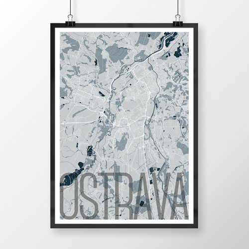 OSTRAVA, 50x70cm, elegantní, světle modrá — foto 2