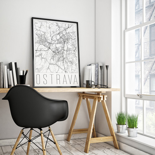 OSTRAVA, 50x70cm, moderní, bílá — foto 2