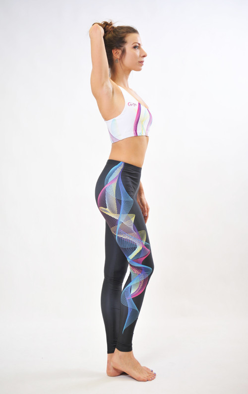 Colored swirly lines black - legíny — foto 3