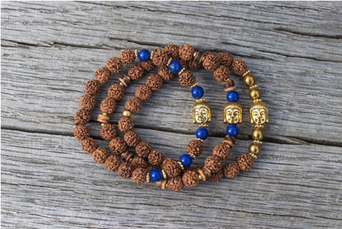 Buddha náramek - rudraksha, kokos, — foto 2