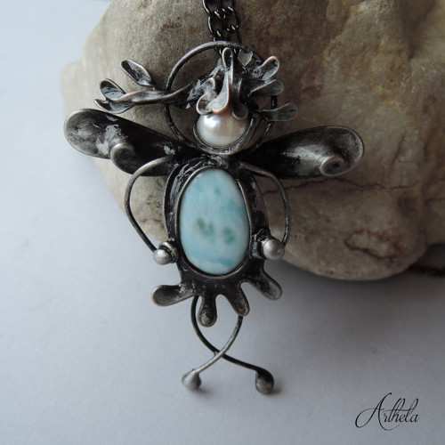 Strážníček rozcuchánek - larimar, říční perla — foto 4