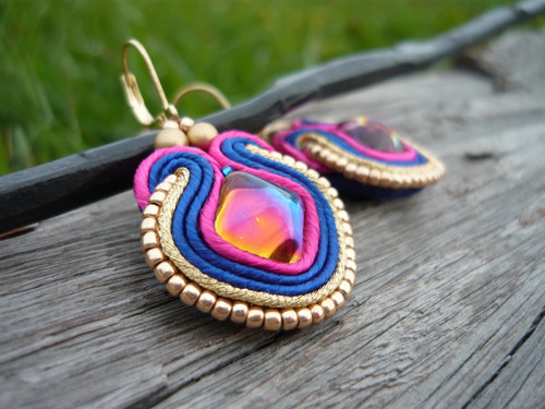 Soutache náušnice Magic Kleopatra — foto 2