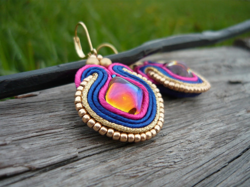 Soutache náušnice Magic Kleopatra — foto 3