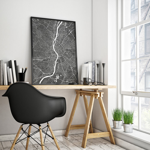 BUDAPEŠŤ, 50x70cm, minimalistická, tmavě šedá — foto 2