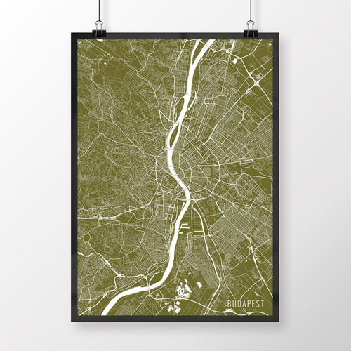 BUDAPEŠŤ, 50x70cm, minimalistická, zlatá — foto 2