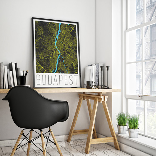 BUDAPEŠŤ, 50x70cm, moderní, černá — foto 2