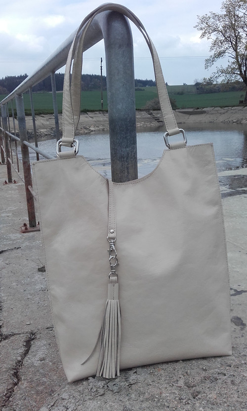 Velká kožená kabelka "beigechiaro" — foto 2