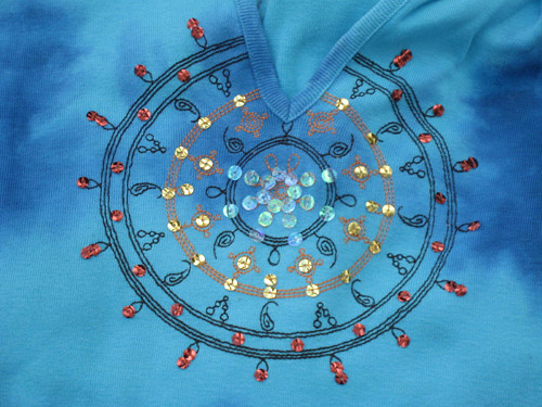 Batikované tričko Modrá mandala. — foto 2