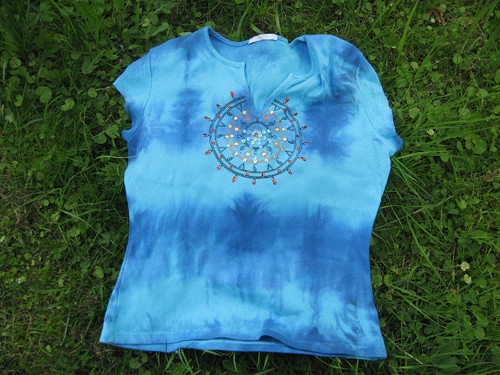 Batikované tričko Modrá mandala. — foto 3